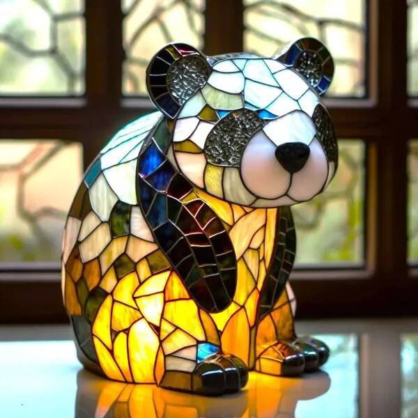 Pandaou | 彩色玻璃熊貓燈